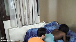 black princess coloured hose sexnylon ass facesitting butt worship and nylon feet licking