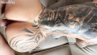 Coarse screw POV with brunette hair latin chick