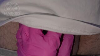 I lazily and sensually lick his shlong until this chab cums in my throat