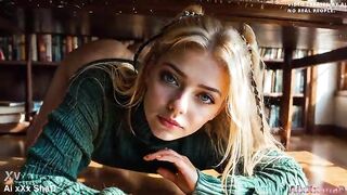 That babe sucks my dong right below the table in the library . I bang a golden-haired gal student booty (AI-Generated) AixXxShaD