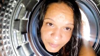 I Got Stuck in the Washing Machine My Ebony Knob Stepson Took Advantage and Banged Me