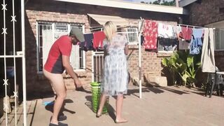 Outdoor Banging Whilst Taking off the Laundry