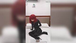 Red Hair Latex Kigurumi Breathpaly