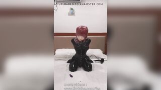 Red Hair Latex Kigurumi Breathpaly