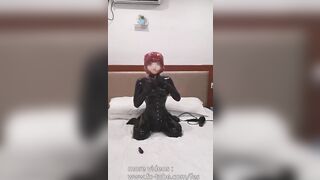Red Hair Latex Kigurumi Breathpaly
