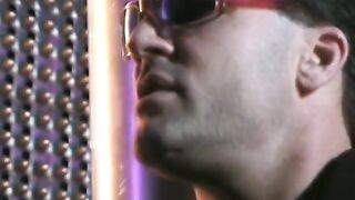 Curvy black wench gets pounded by a ebony dude during the time that this guy shoves a sex-toy in her booty