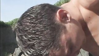 Experimental bi-sexual three-some embark on a cum quest in the mountains