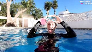 Wetsuit Underwater Vibrator Oral job - Neoprene Masked Suck Bitch