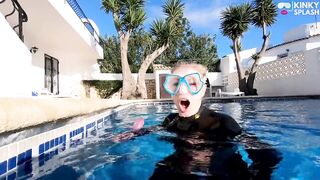 Wetsuit Underwater Vibrator Oral job - Neoprene Masked Suck Bitch