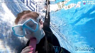 Wetsuit Underwater Vibrator Oral job - Neoprene Masked Suck Bitch