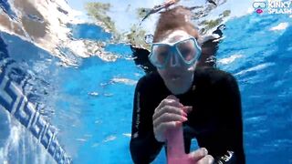 Wetsuit Underwater Vibrator Oral job - Neoprene Masked Suck Bitch