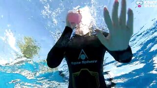 Wetsuit Underwater Vibrator Oral job - Neoprene Masked Suck Bitch