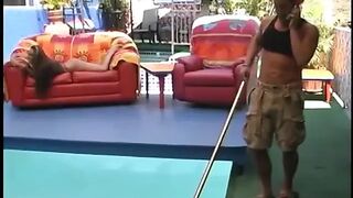 Wicked Darkhaired Sweetheart Alisandra Monroe Invited Pool Cleaner to Screw Her Hard Amd Cream Her with Large Bazookas