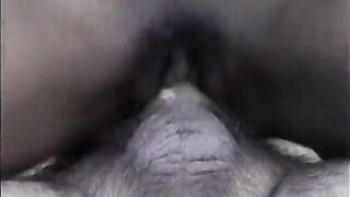 Hawt ebony sweetheart undresses then suck on a big ebony shlong