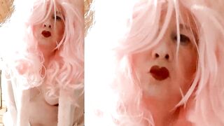 Transfurbitch Is Expecting for U in Transparent Furtrimmed Cape