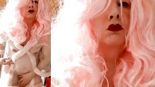 Transfurbitch Is Expecting for U in Transparent Furtrimmed Cape