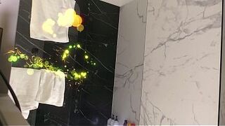 Hawt and lustful lalin girl with large titties and large butt getting willing for a night out shows watch throughout pants beneath her miniskirt