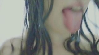 Hawt teen taking a shower and masturbation, play with her melons, cunt and throat wide open , would you like to join me?