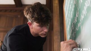 MILFY Fit Golden-haired Teacher Millie Keeps Bad Hunk After School