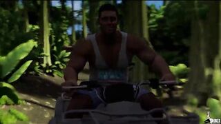 Curvy wife and Her Spouse ride during a jungle vacation