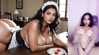 Large-assed, chunky maid gets banged by her boss