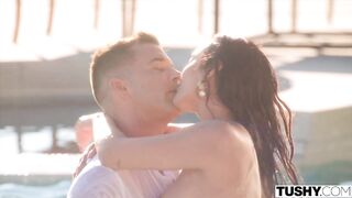 TUSHY Nice-looking Tiny Brunette hair Chloe Amour Gets Her Perfect Booty Drilled Hard