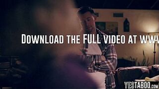 Small traveler double permeated by stepbrothers in a hardcore trio