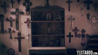 Small traveler double permeated by stepbrothers in a hardcore trio