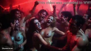 [AI-generated] Red Glow Intimate Club Rave – Go-Go Dancers, Topless DJ, Flying Large Titties & Crimson Heat Chaos – Rhythm & Skin