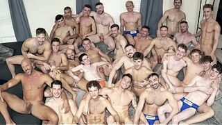 Eager horde of chaps in MASSIVE HOMOSEXUAL FUCKFEST! This is banging unbelievable! Screwing, breeding, stand-and-carry pounding, double anal, and spit roasting!