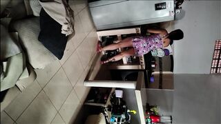 Colombian gets banged by her stepson with large dong in the kitchen