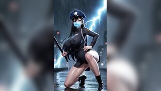 Cute police officer dance, Ai animation