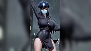Cute police officer dance, Ai animation