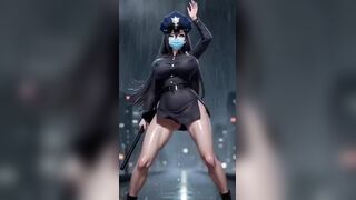 Cute police officer dance, Ai animation