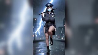 Cute police officer dance, Ai animation