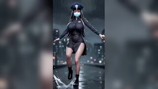 Cute police officer dance, Ai animation