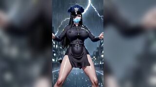 Cute police officer dance, Ai animation
