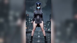 Cute police officer dance, Ai animation