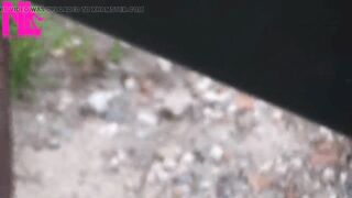 Shoeplay with Ebony Leather Flats on Barefoot Outside