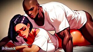 (4K) AI CG Animated - Hawt Large Booty Latin babe & BBC Interracial Banging (AI Visuals X)