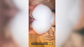 Rubbing My Large Shlong on Wifes Cameltoe Bent Over Doggy position Position in Blue Yoga Shorts