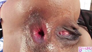 Exotic Black Oriental American Evanni Solei Interracial Anal Sex