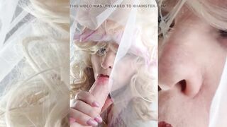 Transbride Cumcovered in Bridalchamber