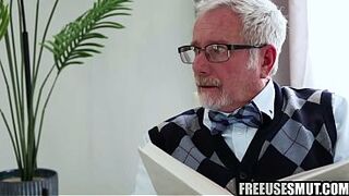 Pervy Grandpas Use Golden-haired Content Creator Like a Toy