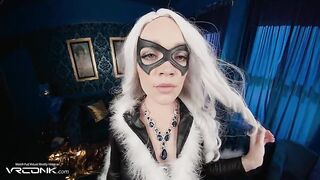 VR Conk: Sexy Blond in Suit Screws Doggy in Spider-Stud Porn Parody