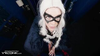 VR Conk: Sexy Blond in Suit Screws Doggy in Spider-Stud Porn Parody