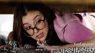 Stepmom Spanks Wicked Stepdaughter After That babe Gets Stuck