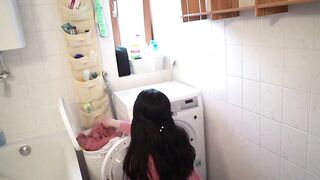 Stepmom in the laundry room smelling soaked pants (DEUTSCH Roleplay)