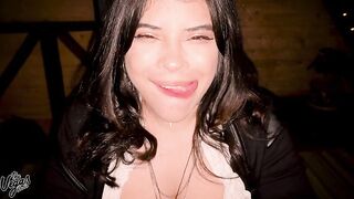 Anniversary Cabin POV: My Wife Sucked Me Off in the Darksome, Drank My Load & Teased Her Titties - The Vegas Homemade Oral job