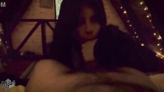 Anniversary Cabin POV: My Wife Sucked Me Off in the Darksome, Drank My Load & Teased Her Titties - The Vegas Homemade Oral job